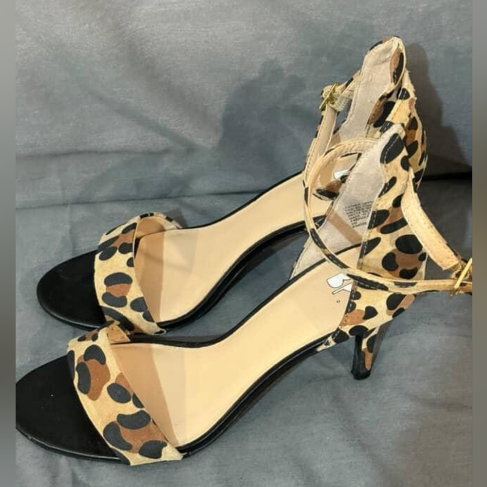 BP Leopard Print Heels with Ankle Strap